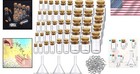 Versatile 45 Mini Glass Bottles With Funnels   Eye Screws     Perfect For Crafts