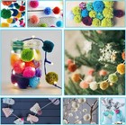 Pom Pom Making Tool Set  4different Sizes Pompom Maker With 12colours Yarn  Diy