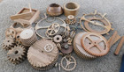 26-128 Large Lot Handcrafted Cut Clock Gear Wood Woodworking Pieces Crafts Decor