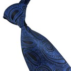 New Luxury Paisley Dark Blue Black Jacquard Woven Silk Fashion Men s Tie Necktie