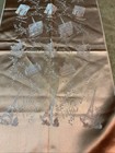 Vintage Silk Embroidery Bronze Scarf Table Runner Paris France Buildings Design