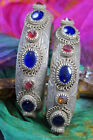 Pair Vintage Afghan Kuchi Cuff Bracelets - For Small Wrists And Hands  4658