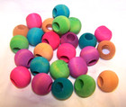 25 Colored Wood Beads 5 8  Parrot Bird Toy Parts  Craft Parts W  5 16  Hole 