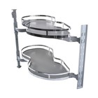 Blind Corner Pull Out Cabinet Organizer 2 Tier Height Adjustable W  Soft Close