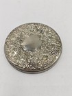Vintage Silver Plated  Pocket Size 3  Mirror Embossed Floral Detail Evc