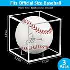 Clear Acrylic Baseball Display Case  Convenient 3-piece Holder For Collectibles