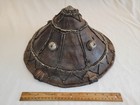 Ethiopian Hand Tooled Leather Shield With Copper And Metal Ornamentations