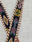 Vintage Native American Indian Buckle Belt 32 Handcrafted Beaded Leather Western