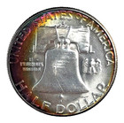 1952 S s s Fs-501 Franklin 50c Half Dollar -fbl - Rainbow Toned - 90  Silver  43