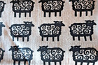 Linen Tea Towel From Sweden - Black Sheep - Klippans - New