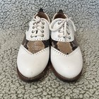 Royal Albatross Women s Leather Golf Shoes White Brown Snake Skin Print Size 6