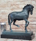 14  China Chinese Bronze Zodiac Year Tang Stand Horse Fengshui Statue Figurine