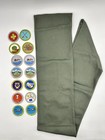 Boy Scout Merit Badge Sash With 14 Badges Patches Not Sewn Dark Olive Green Bsa