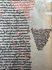 Original C 1250 Paris Medieval Bible Leaf Vellum 9 Illuminated Initials     Im2650