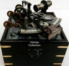 5  Collectible Brass Marine German Nautical Sextant W  Maritime Black Wooden Box