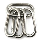 4 Pcs 3 15  Oval Carabiner Spring Snap Hook Stainless Steel 316 Carabiner Clips