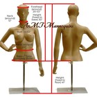 Skin Tone Female Half Body Mannequin Dress Body Form metal Base  With 1 Arm Bent