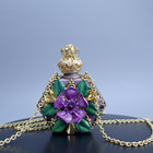 Czech Bottle For Perfume With Chain Art Deco Glass Collectible Parfume Vial