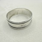 Antique Sterling Silver Napkin Ring Engraved Alice Beaded Border Collectible