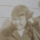 Vintage B w Photo Snapshot Of 2 Young Girls Kids In Fancy Coats Outside