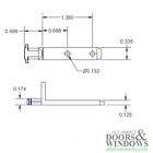 Pivot Bar For Tilt Windows L Shaped T Head End Zinc Pivot Bar 2 125 Inch 2 Holes