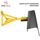 60   3 Point 3 Pt Landscape Rock Rake For Category 1 Skid Steer Tractors Loader