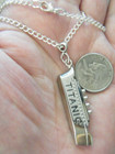Titanic Necklace Rms Titanic 2  Charm 3-d Style 21  Real Silver-plated Chain New