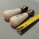 Antique Porcelain And Brass Lever Fixtures Hot   Cold Faucet Handles Salvage 