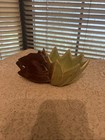 Vintage Mccoy Usa Single Tulip Planter Flower Lily Pad Brown Green Figurine