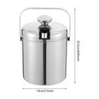 Outdoor Insulated Ice Bucket Stainless Double-wall With Lid And Ice Tong 1300ml