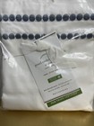 Pottery Barn Pearl Organic Percale Sham Euro Embroidered White Blue New