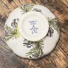 Vtg Butterfly  Hummingbird  Scalloped Ceramic Chinese Star Pedestal Planter