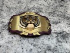 Vintage 1978 1979 Raintree Tiger Belt Buckle Metal Gold Brass Usa Animal Lsu