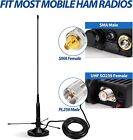 Mobile Ham Radio Antenna Dual Band Vhf Uhf 136-174mhz 400-470mhz Magnetic Base
