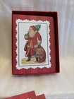 Papyrus Christmas Greeting Cards  Old World Santa Glittery W Toy Sack   Tree 16