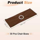 30pcs Chair Sashes With Buckle Slider Stretch Spandex Chair Bows Cover  Brown