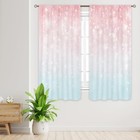 Ombre Pink Teal Blush Baby Girls Blue Living Room Bedroom Window Curtains
