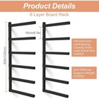 2 Packs 6-level Wall Mount Lumber Storage Heavy Duty Metal Rack Wood Organizer