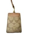 Ll Coach Lanyard  id   Card Holder  khaki Saddle 