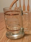 Genesee Beer Stein mug W  Gold Bands   Etched Glass  Genny  Rochester Ny Brewery