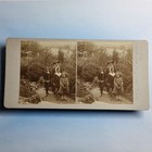 Truro Cornwall Stereoview C1900 Real Photo Victorian Family Vicarage Garden