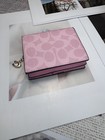 Nwt C3309 Boxed Snap Wallet   Picture Frame Bag In Signature Canvas Pink
