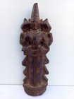Antique Old Rare Hand Carved Rose Wood Indian Hindu Goddess Laxmi Figure Statue