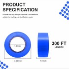 Flagging Tape - Blue - 300 Feet Non-adhesive Plastic Ribbon Pack Of 12 Roll
