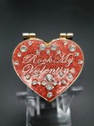 Hard Rock Caf   New Orleans Collectible Rhinestone Rock My Valentine Pin 2009
