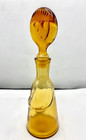 Mid Century Erik Hoglund Yellow gold  People Decanter Kosta Boda  9 3 4 