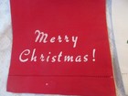 Never Used pair Vtg Linen Printed Guest Towels Merry Christmas happy New Year