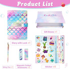 Kids Diary Set Girls Mermaid Diary With Lock Teens Secret Journal Set  Waterproo