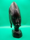 Exquisite Vintage African Ebony Wood Hand Carved Sculpture - Elegant Female Head