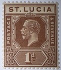 Travelstamps  1921 St  Lucia Stamps Scott  77 Mint  Original Gum  Hinged Moglh